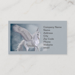 Tarjeta De Visita Maravilloso Pegaso Blanco