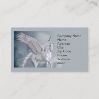 Tarjeta De Visita Maravilloso Pegaso Blanco