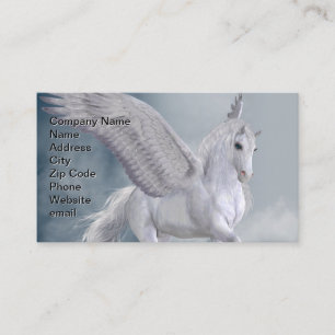 Tarjeta De Visita Maravilloso Pegaso Blanco