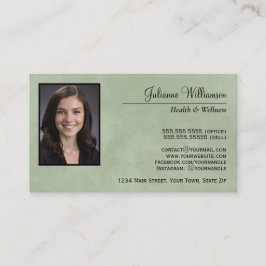 Tarjeta De Visita Marbble Sage Green Simple Professional Photo