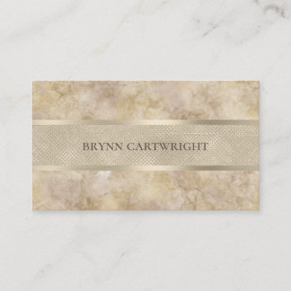 Tarjeta De Visita Marble beige y champán elegante moderno