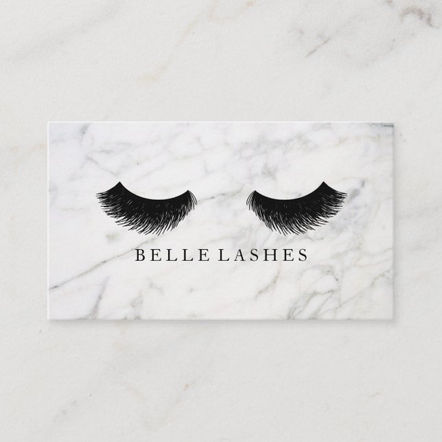 Tarjeta De Visita Marble Black Eyelash Luxury Beauty (Anverso)
