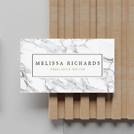 Tarjeta De Visita Marble blanco Minimalista de lujo profesional
