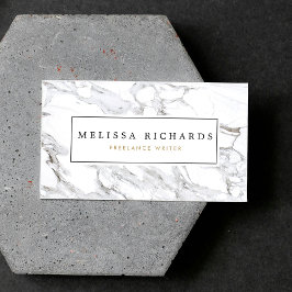 Tarjeta De Visita Marble blanco Minimalista de lujo profesional prem