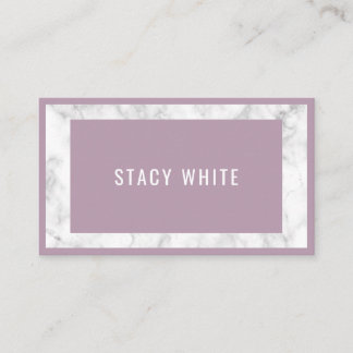 Tarjeta De Visita Marble Border Minimal moderno Púrpura moderno