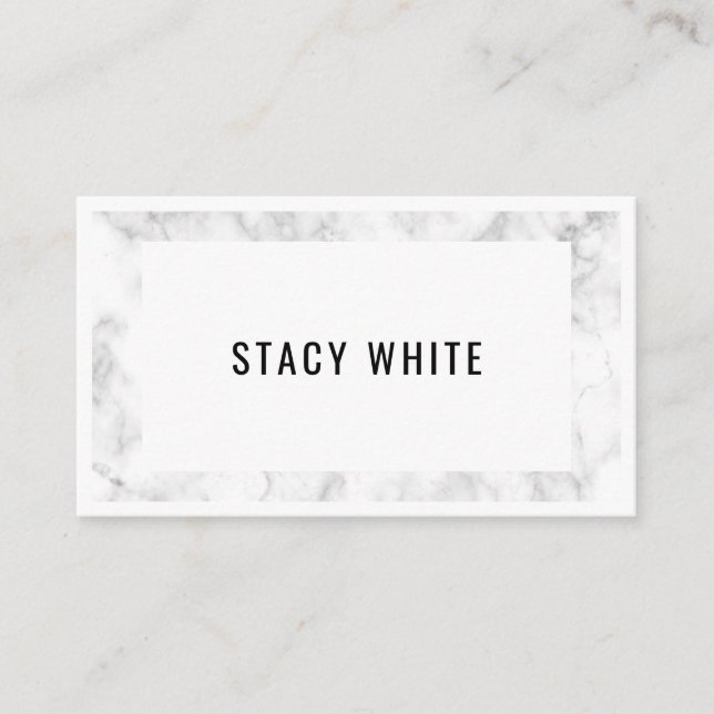 Tarjeta De Visita Marble Border Minimal Moderno Trendy (Anverso)