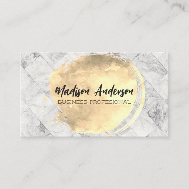 Tarjeta De Visita Marble Bricks | Cepillado de oro (Anverso)