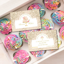 Tarjeta De Visita Marble Cake Bakery Chef Ivory Rubor Gold
