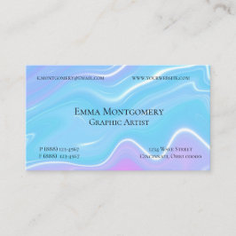 Tarjeta De Visita Marble de ola azul arte líquido