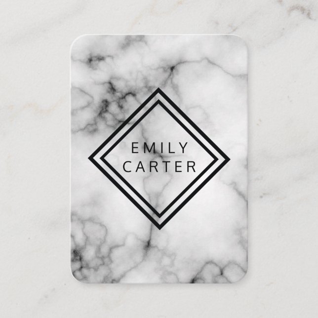 Tarjeta De Visita Marble Diamond Border (Anverso)