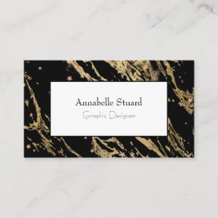 Tarjeta De Visita Marble Elegant Gold Professional