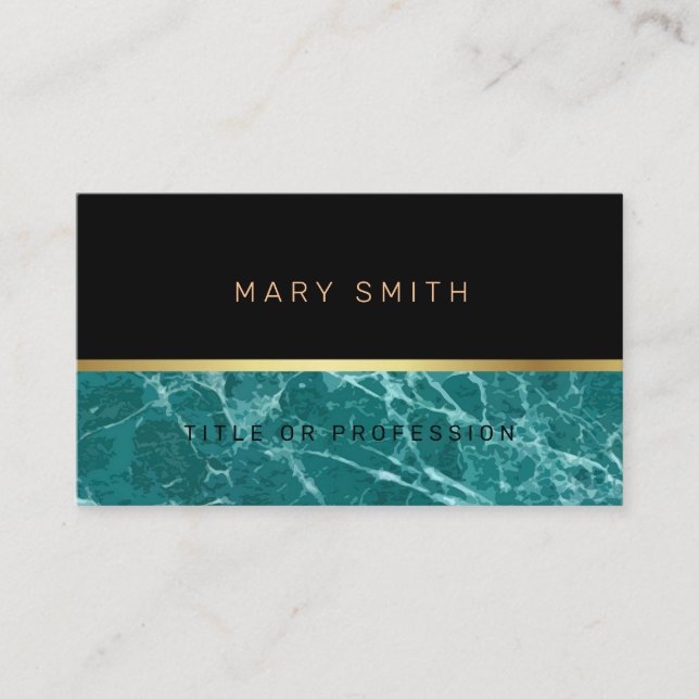 Tarjeta De Visita Marble elegante de lujo (Anverso)