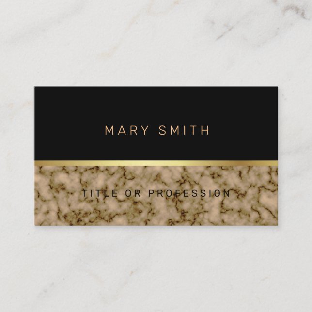 Tarjeta De Visita Marble elegante de lujo (Anverso)