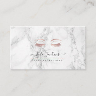 TARJETA DE VISITA MARBLE FAUX ROSA ORO LASHES