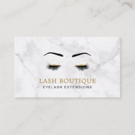Tarjeta De Visita Marble Gold Lash Brow Beauty