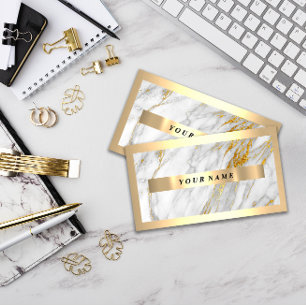Tarjeta De Visita Marble gris gris marco dorado profesional