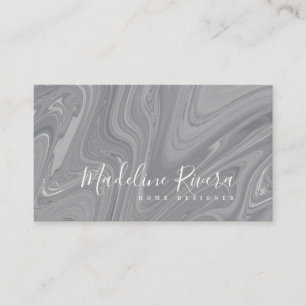 Tarjeta De Visita Marble líquido agate estilo Salon interior gris