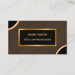 Tarjeta De Visita Marble marrón dorado moderno de lujo