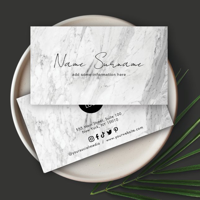 Tarjeta De Visita Marble Minimalista (Subido por el creador)