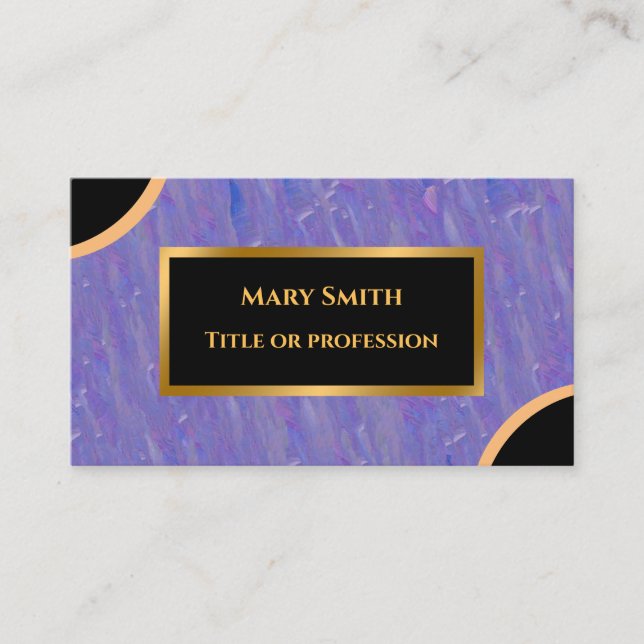 Tarjeta De Visita Marble morado de oro moderno de lujo (Anverso)