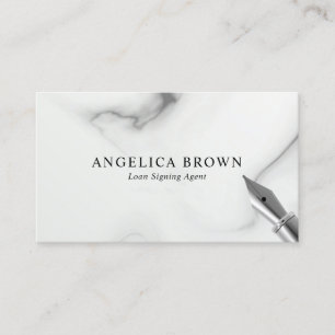 Tarjeta De Visita Marble Notary Loan Siging Agent Business Card