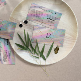 Tarjeta De Visita Marble óptico iridiscente holográfico gracias