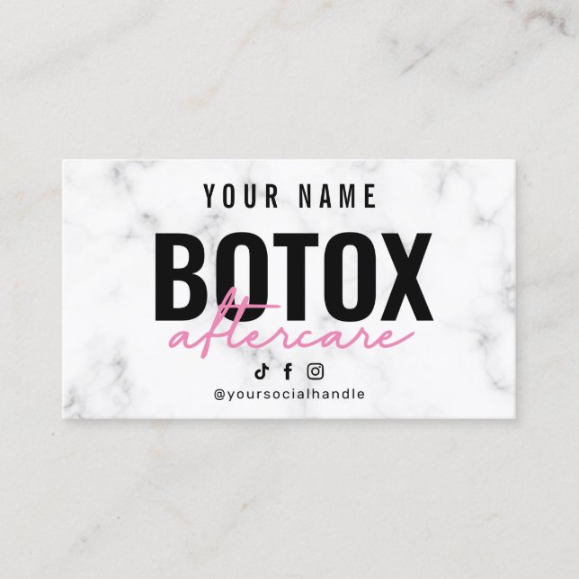Tarjeta De Visita Marble Pink Botox Afcare Card (Anverso)