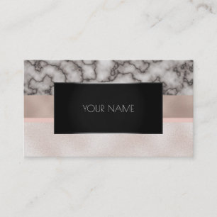 Tarjeta De Visita Marble Rubor Black Silver Gold Resumen Rosa Rosado