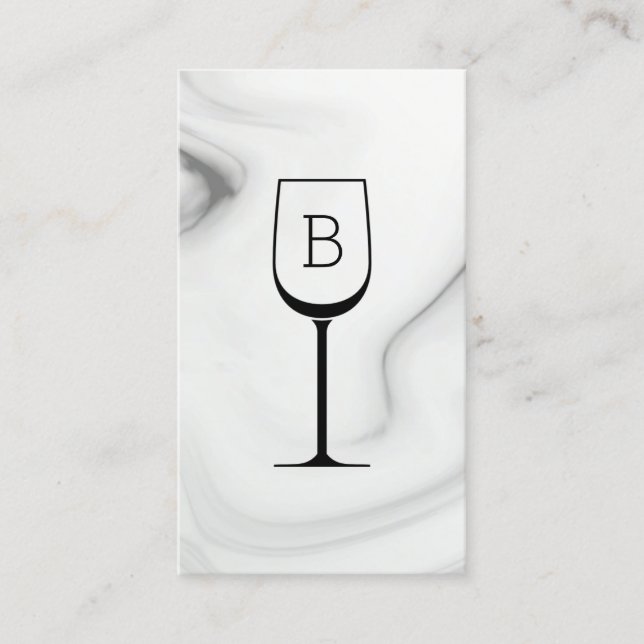 Tarjeta De Visita Marble Wine Bartender Sommelier Business Card (Anverso)