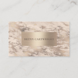 Tarjeta De Visita Marble y champán Shimmer moderno elegante