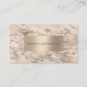 Tarjeta De Visita Marble y champán Shimmer moderno elegante
