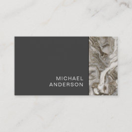 Tarjeta De Visita Marble y negro plano profesional