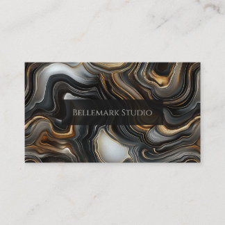Tarjeta De Visita Marbled Black Agate Business Card