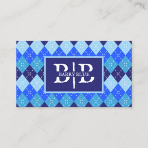 Tarjeta De Visita Marca comercial única Blue Argyle