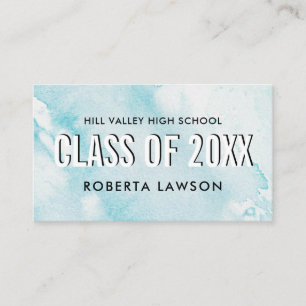 Tarjeta De Visita Marca de agua azul de clase de graduación Icono so