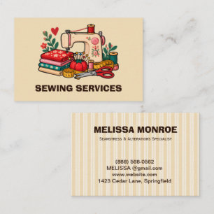 Tarjeta De Visita Marca de Alteraciones de Costurera Retro Sastrería