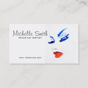 Tarjeta De Visita Marca de artista de maquillaje facial de color agu