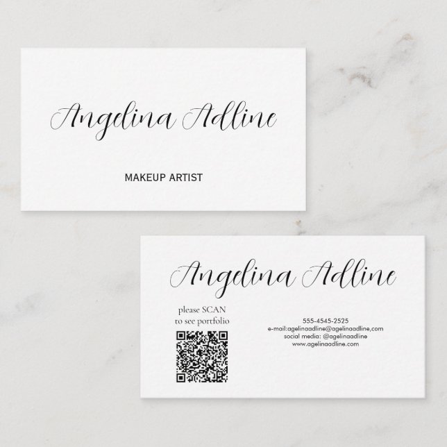 Tarjeta De Visita Marca de belleza blanca negra (Anverso / Reverso)