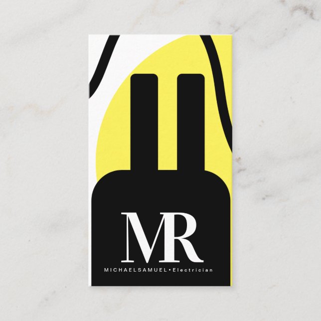 Tarjeta De Visita Marca de Electricista Eléctrica (Anverso)