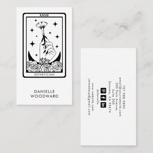 Tarjeta De Visita Marca de Estetista Tarot (Anverso / Reverso)