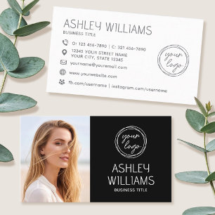 Tarjeta De Visita Marca de Logo de Color de Foto Personalizada Moder