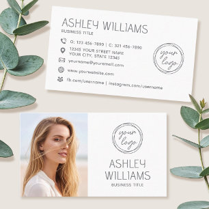 Tarjeta De Visita Marca de Logo de Color de Foto Personalizada Moder