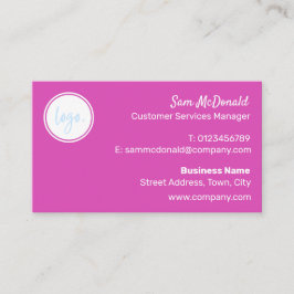 TARJETA DE VISITA MARCA MODERNA BOLD PINK COLOR EMPRESARIAL LOGO COM