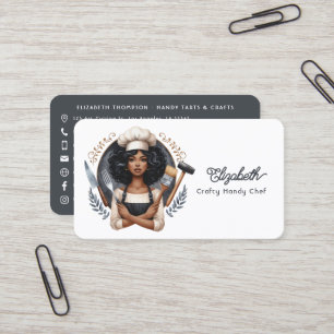 Tarjeta De Visita Marca Negra de Negocios de Artesanía Afro Glam