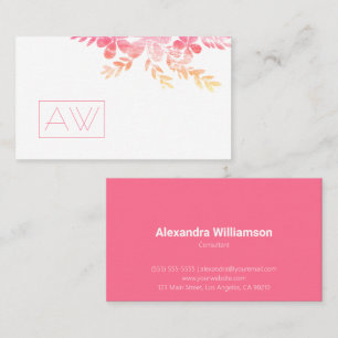 Tarjeta De Visita Marca personal de floral rosa profesional femenina