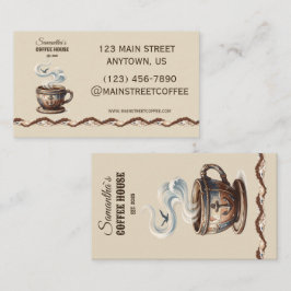 Tarjeta De Visita Marca personalizada del Café Costero