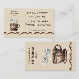 Tarjeta De Visita Marca personalizada del Café Costero