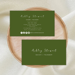Tarjeta De Visita Marca profesional moderna minimalista Moss Green