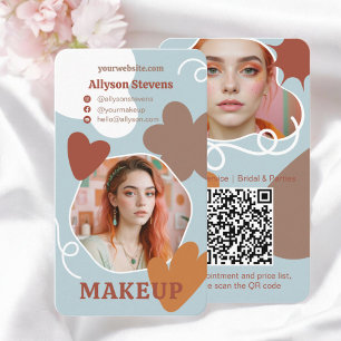 Tarjeta De Visita Marca retro belleza formas foto código qr logo