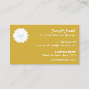 TARJETA DE VISITA MARCA TRENDY AMARILLO GOLD BUSINESS LOGO COMPANY B